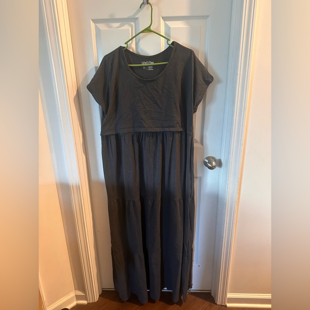 Latched Mama Gray Maxi Dress
